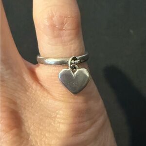 James Avery Silver Heart Charm Ring